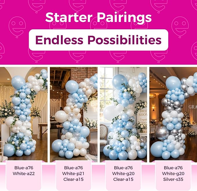 Bezente Pearl Light Blue Latex Round Helium Party Balloons 100 Pack 12 inch | - Image 4
