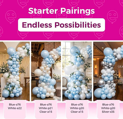 Bezente Pearl Light Blue Latex Round Helium Party Balloons 100 Pack 12 inch | - Image 4