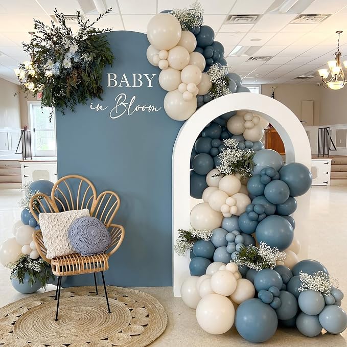 Awenztech 110pcs Slate Blue Balloon Arch Garland Kit 18 12 10 5 inch | Baby - Image 7