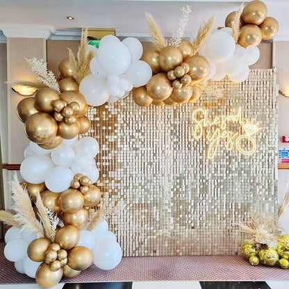 White and Gold Balloons Garland Arch Kit - Image 6