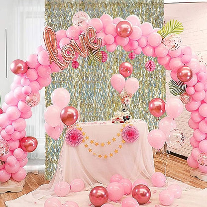 4 Pack Champagne Gold Fringe Curtain Backdrop - Image 6