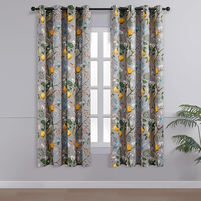 Topfinel Grey Curtains, Aesthetic Unique Rustic Thermal Insulated Noise - Image 2