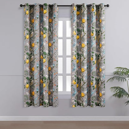 Topfinel Grey Curtains, Aesthetic Unique Rustic Thermal Insulated Noise - Image 2