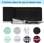 Women's Heat Resistant Neoprene Curling Iron Holder Flat Iron Curling Wand Travel Storage Cover Case Bag Pouch -Water-Resistant (Black)