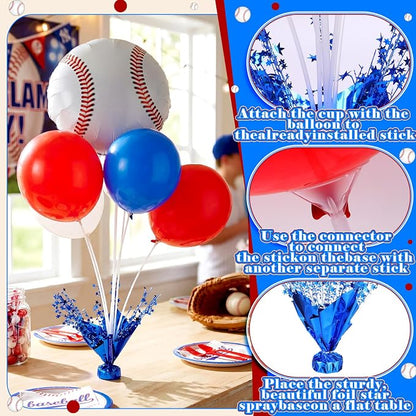 Civaner Baseball Party Balloons Stand Kit 6 Sets, and Red - Image 4