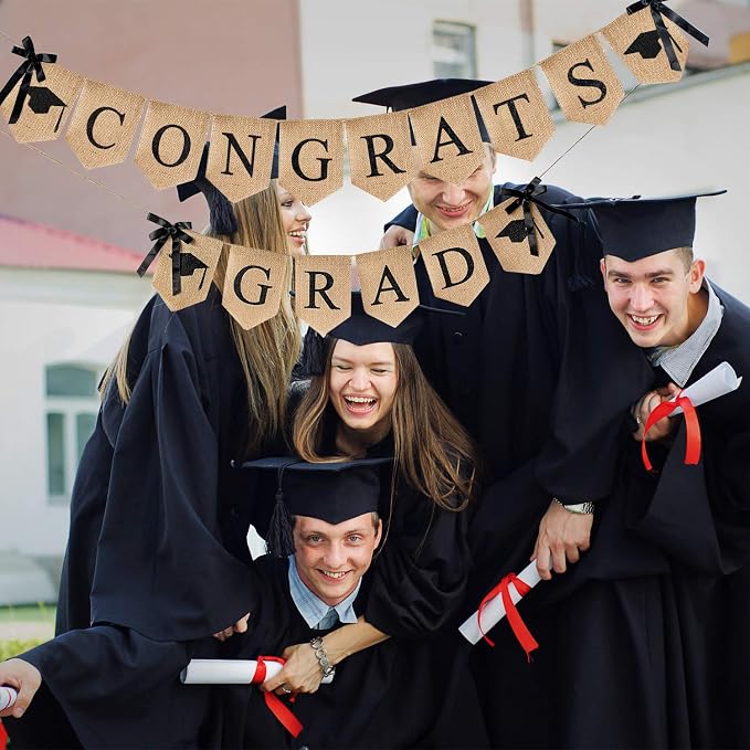 2026 Graduations Decorations Burlap Banner - Image 3