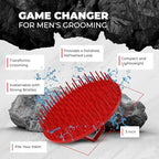 Bossman Scalp Massager & Shampoo Brush (3 inch, Red) – Scalp Exfoliator Brush – Head Scrubber, Beard Exfoliator & Dandruff Control for Hair & Beard with Firm Bristles
