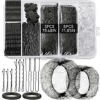TsMADDTs Hair Pins Bobby Pins Kit with Bobby Pins Black for Women(1.37&2.36IN), Invisible Hair Nets for Ballet Bun(11.81&19.86IN), Dance Accessories Set