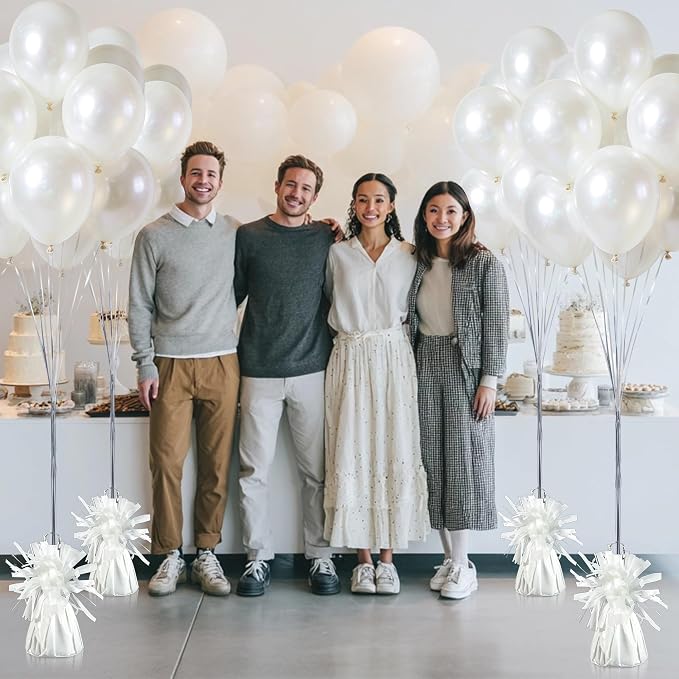 9 PCS Metallic Wrapped Balloons Weights White Helium Balloon Weight Balloon - Image 3
