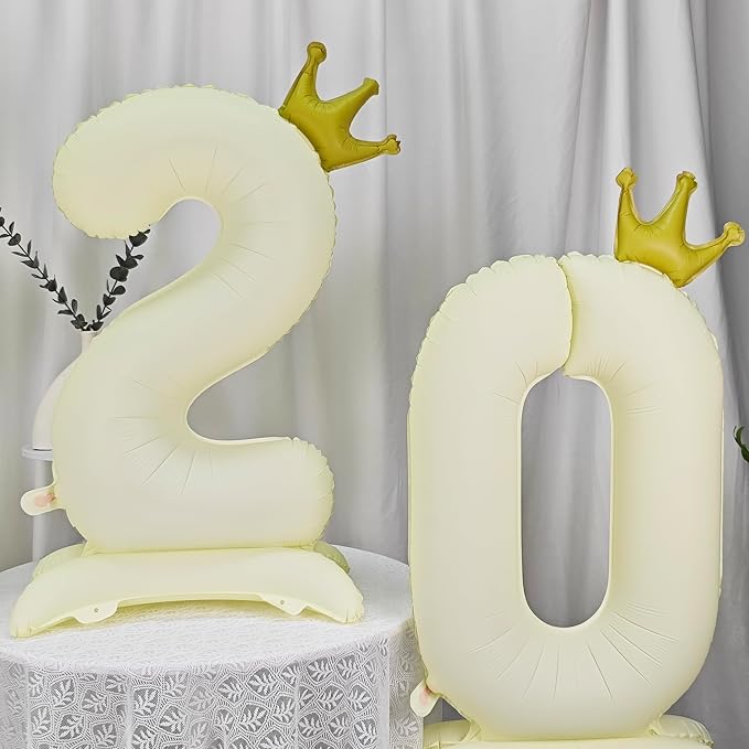 Standing White Crown Number 2 Balloon 40In Retro White Crown 2 Balloon | - Image 4