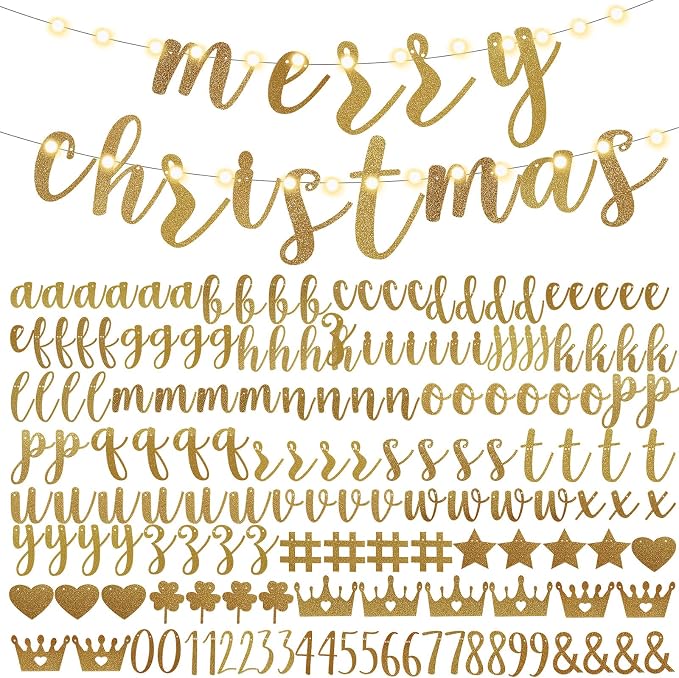 TaoBary 167 Pcs DIY Banner Kit Happy Birthday Glitter Banner Customizable - Image 7