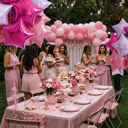 TONIFUL 15Pcs Star Balloons 18Inch Large Purple Pink Hot Pink Foil Balloons | - Image 5