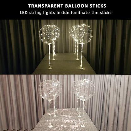Clear Transparent Balloon Sticks and Stands 10pc set, reusable balloon sticks - Image 9