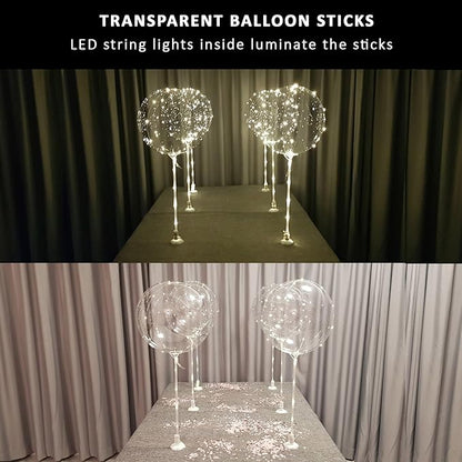 Clear Transparent Balloon Sticks and Stands 10pc set, reusable balloon sticks - Image 4