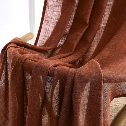 MIULEE Burnt Orange Fall Linen Curtains 37x72 Inch 2 Panels - Image 6