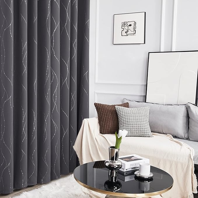 Deconovo Living Room Curtains 63 Inches Long, Thermal Insulated, Room Darkening - Image 6