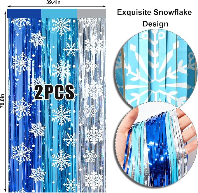 2 Packs Snowflake Foil Fringe Curtain - Image 6