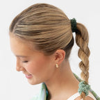 Green Hair Ties for Women, Cozy Pony, 5 Pack, Moss, Extra Thick No-Crease Bands with Strong Hold and Damage-Free Design, Soft Fuzzy Ponytail Holders for All Hair Types | L. Erickson