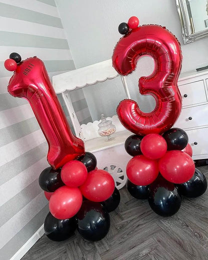 40 Inch Red 13 Number Balloons Giant 13 or 31 Balloons Red Birthday 13 Balloons - Image 5