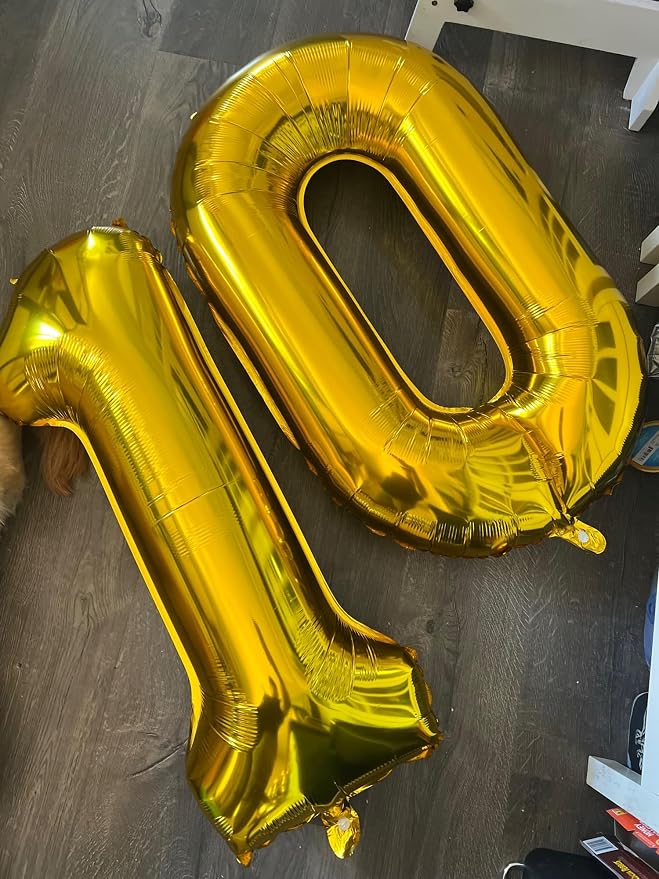 40 inch Number Balloon 0-9 Gold Large Number 10 Balloons, Digital Balloons - Image 5