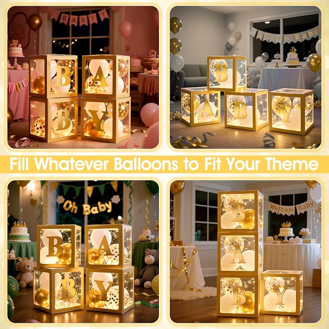 Ledido Baby Boxes with Letters for Baby Shower Decorations - Image 6