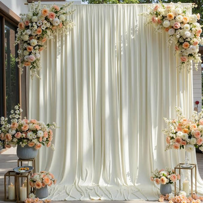 10ft×12ft Wrinkle Free Ivory Backdrop Curtain - Image 6