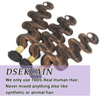 P1B/30 Body Wave Human Hair Bundles Highlight Brown Color Body Wave Bundle 100% Real Human Hair And True To Length 10 12 14 Inch 3 Pcs/Pack