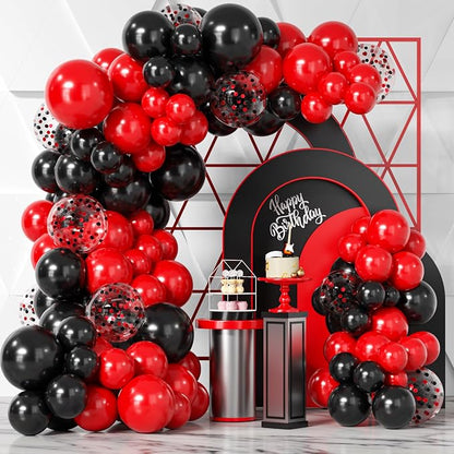 Red Black Balloons Garland Kit by Bezente