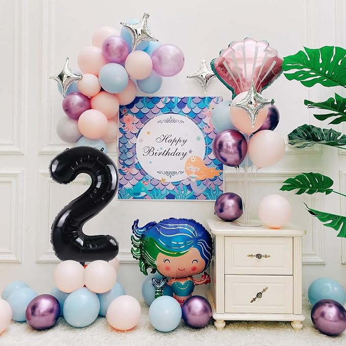 40 inch Number Balloon 0-9 Black Large Number 2 Balloons, Digital Balloons - Image 2