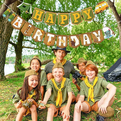 Camping Happy Birthday Banner Camping Birthday Party Decorations Camping Party - Image 6