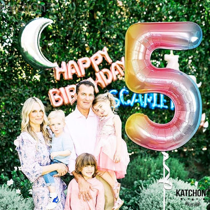 KatchOn Rainbow Number 5 Balloon 40 Inch - Image 7
