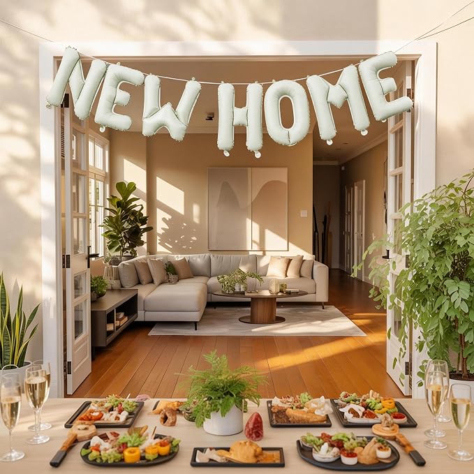 Beige NEW HOME Letter Balloon for Housewarming Party Decoraction, Cream NEW - Image 4