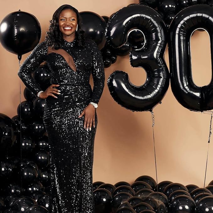 40 Inch Black 50 Number Balloons Giant Jumbo Huge 50 Foil Mylar Helium Number - Image 4