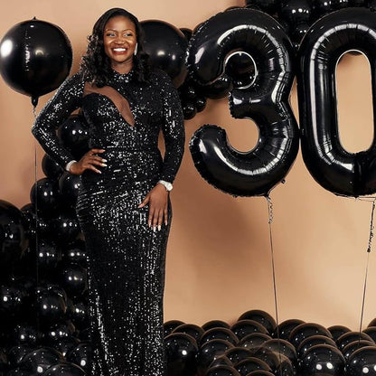 40 Inch Black 50 Number Balloons Giant Jumbo Huge 50 Foil Mylar Helium Number - Image 4