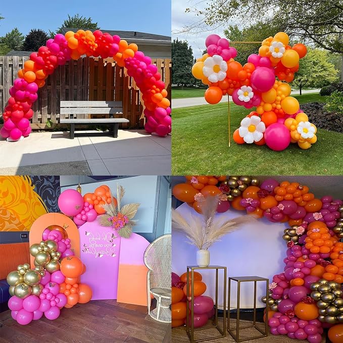 Pink Orange Balloon Garland Arch Kit - Image 7