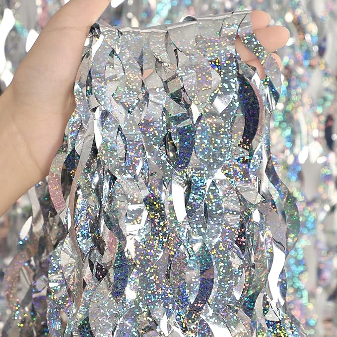 4 Pack Silver Tinsel Backdrop by CYLMFC