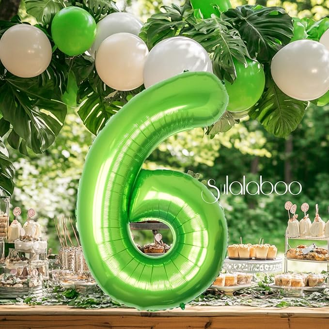 40 Inch Green Number 6 Balloon Lime Big Large Helium Number 0-9 | Giant Digital - Image 4