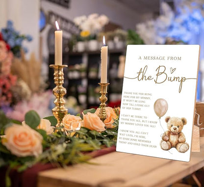 Bear Balloon A Message From the Bump Baby Shower Signs, Wooden Gender Reveal - Image 3