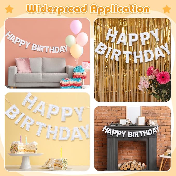 Felt Happy Birthday Garland Rainbow Banner Reusable Happy Birthday Sign Party - Image 6
