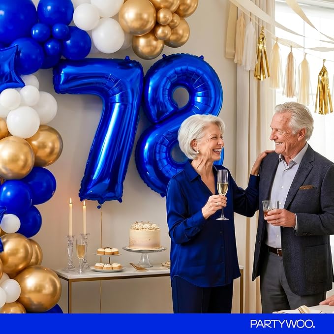 PartyWoo Number Balloons 40 Inch Blue Number 7 Kit - Image 4