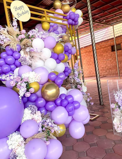 Purple and Gold Balloon Arch Kit, Birthday Party Decor | Multi-Size Purple Gold - Image 5