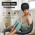 Hooded Hair Dryer Attachment with Dual Turbo Airflow & Soft Headband – Speeds Up Drying for Curly Hair, Reduces Heat on Ears & Neck – Large Hair Dryer Bonnet for Deep Conditioning at Home