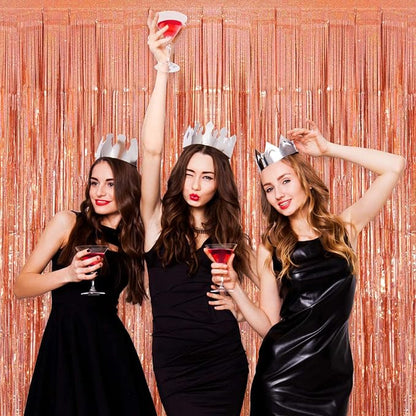 Tinsel Foil Fringe Curtain, 2 Pack Metallic Tinsel Curtain Backdrop - Image 7