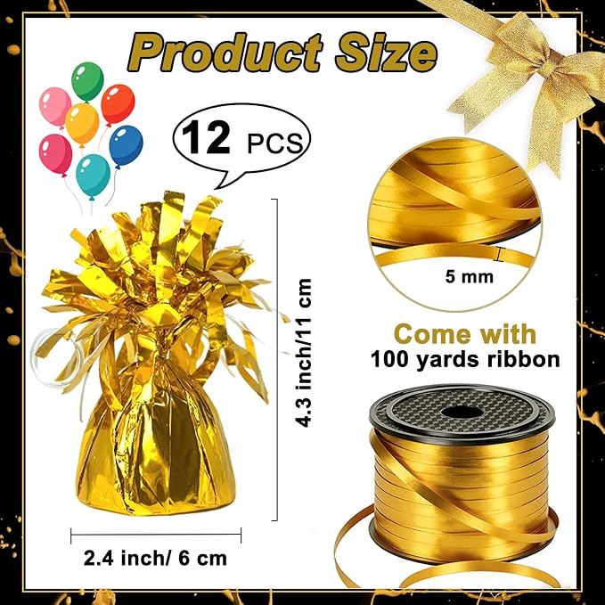 FUBININA 12 Pcs Balloon Weight Metallic Anchor - Image 6