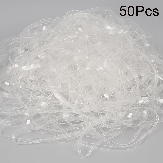 Rubber Bands Large 8inx0.2in Clear Rubber Band 50Pcs - Image 5