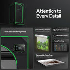 VIVOSUN S336 3x3 Grow Tent, 36"x36"x72" High Reflective Mylar with Observation Window and Floor Tray for Hydroponics Indoor Plant for VS2000/VS3000
