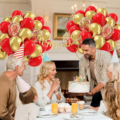 60pcs Red and Gold Balloons 12inch - Image 5