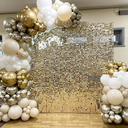 Ozikutech 24 Pcs Light Gold Shimmer Wall Backdrop Panels - Image 4