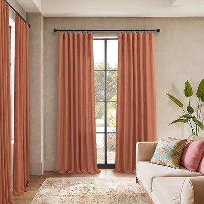 Pitalk 63 Inch Curtains for Living Room Dining Room Linen Sheer Colorful Hippie - Image 6