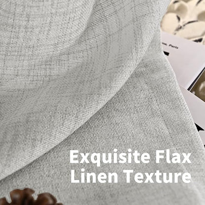 YoungsTex Light Grey Linen Curtains 90 Inch Length - Image 6
